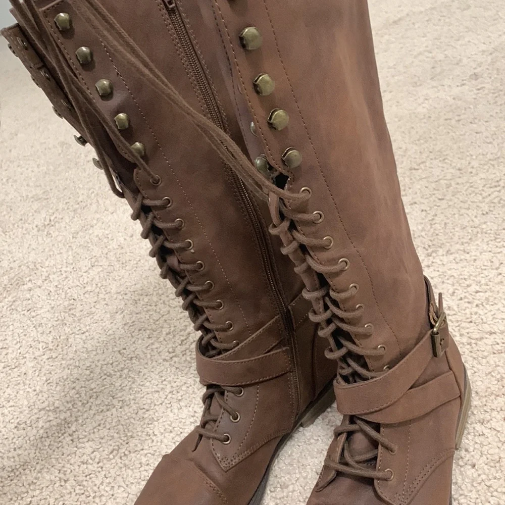 brown long boots - Picture 3 of 5